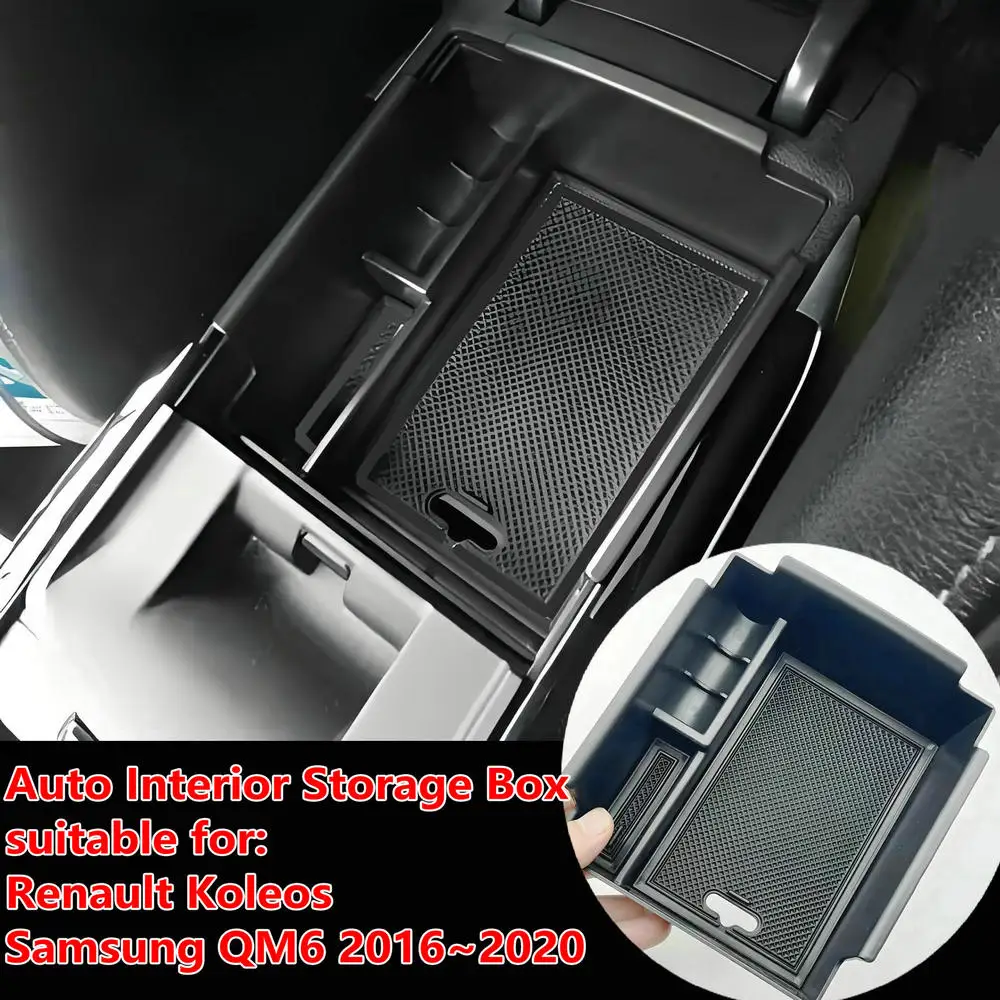Auto Interior Storage Box For Renault Koleos Samsung QM6 2016-2020 Car Middle Armrest Storage Box Organizer Tray Car Accessories