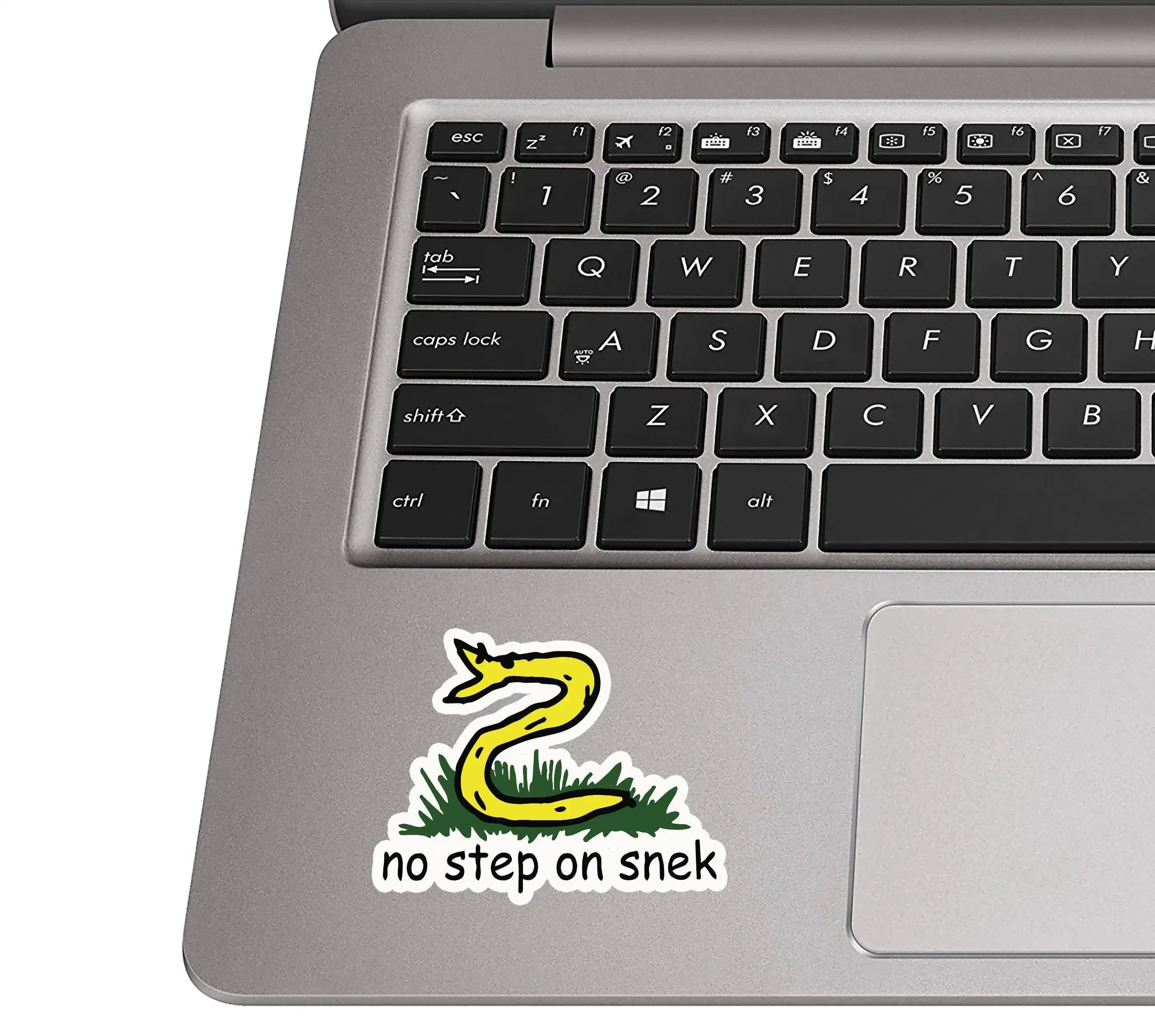 No Step On Snek Snake and Grass Vinyl Car Sticker Decal for Car Window and Laptop Decorative Graphic