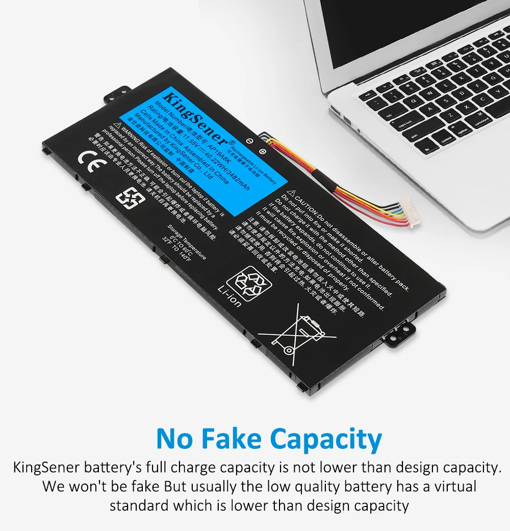 KingSener AP19A8K Laptop Battery For Acer Chromebook Spin 311 CP311-1H  Spin 511 R752T R752TN Series 3ICP5/58/72 11.55V 40.22Wh