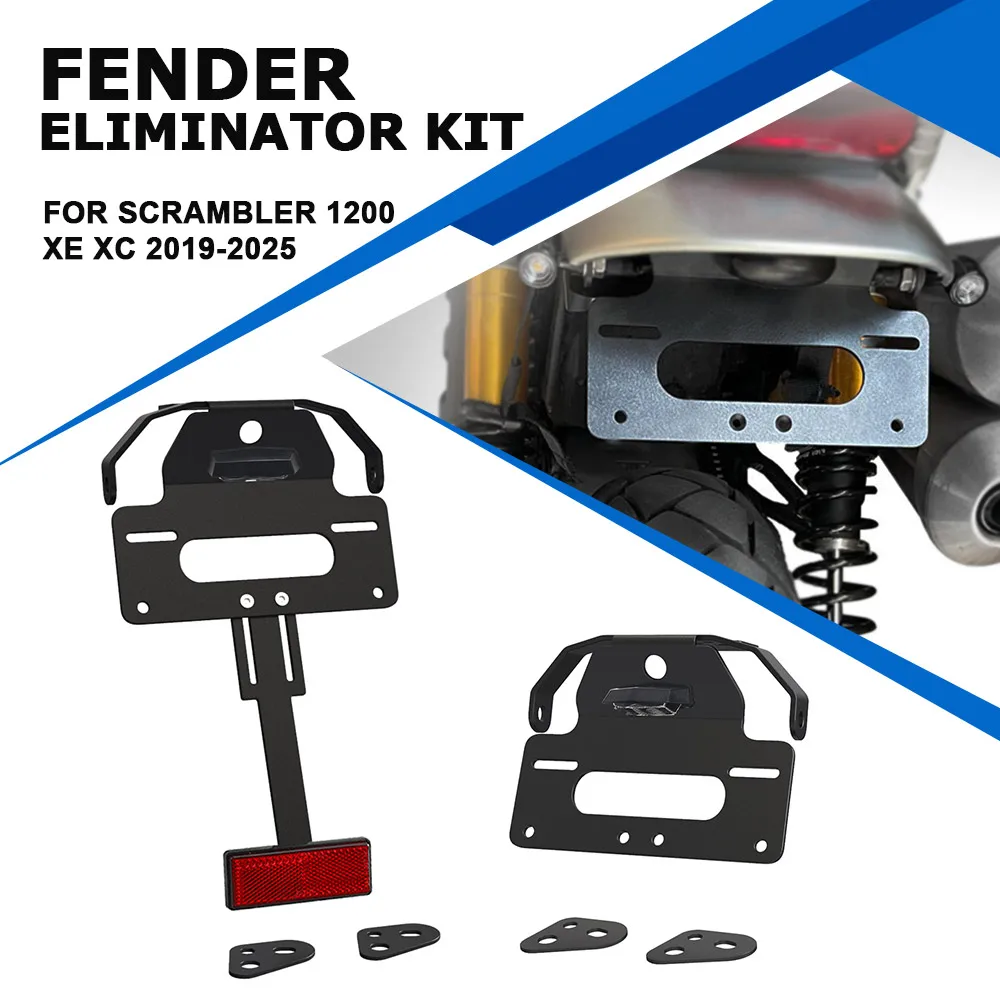 

Scrambler1200 License Plate Holder Bracket For Scrambler 1200 XE XC 2019-2022 2023 2024 2025 Rear Tail Tidy Fender Eliminator