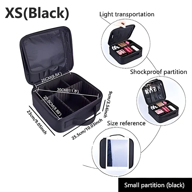 Professionele make-up case vrouwelijke reizen grote capaciteit schoonheid nagel toolbox cosmetische organisator koffers voor make-up opbergdozen - afbeelding 1