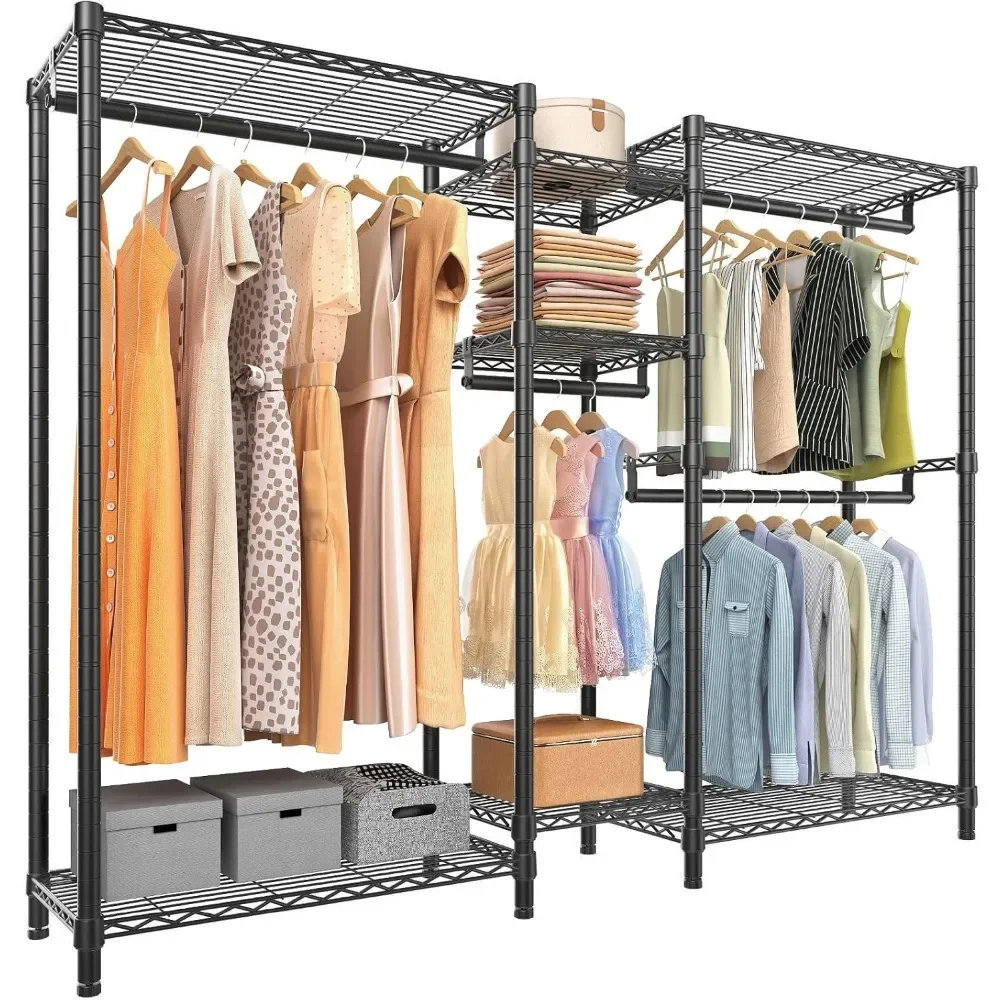 

Wire Garment Rack Heavy Duty Clothes Rack for Hanging Clothes, Metal Freestanding Closet Wardrobe Rack