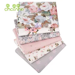 Chainho,Printed Twill Cotton Fabric,DIY Sewing & Quilting Material,Patchwork Cloth,6 Designs,5 Kinds Size,Floral Series,CC202