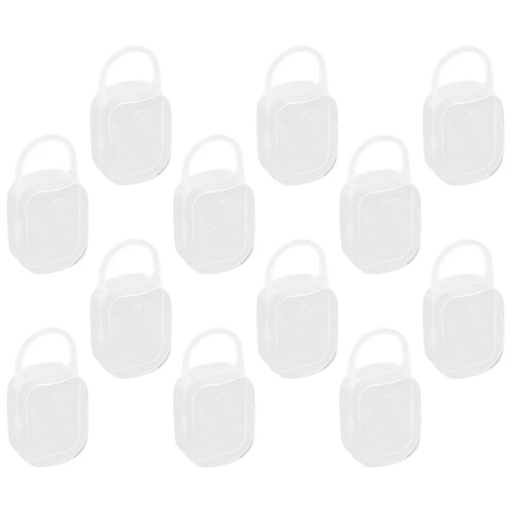 

12 шт., органайзер для детской соски, портативный прозрачный ящик для хранения, дорожный многоразовый пластиковый чехол для переноски соски, чехол для пустышки