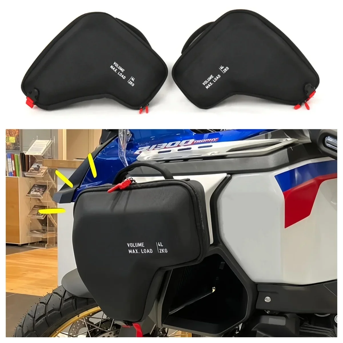 

Для BMW R1300GS Adventure R 1300 GS ADV R1300GSA Мотоциклетные боковые сумки радиатора 4 л Седельные сумки с быстрой фиксацией Сумки для хранения инструментов для ремонта