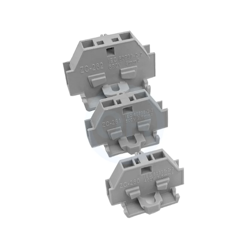 (10 Pcs) ZC260 ZC261 ZC262 Miniature Quick-Connect Blocks with Spring Pressed Self Locking Combination Terminals Gray Blue Green