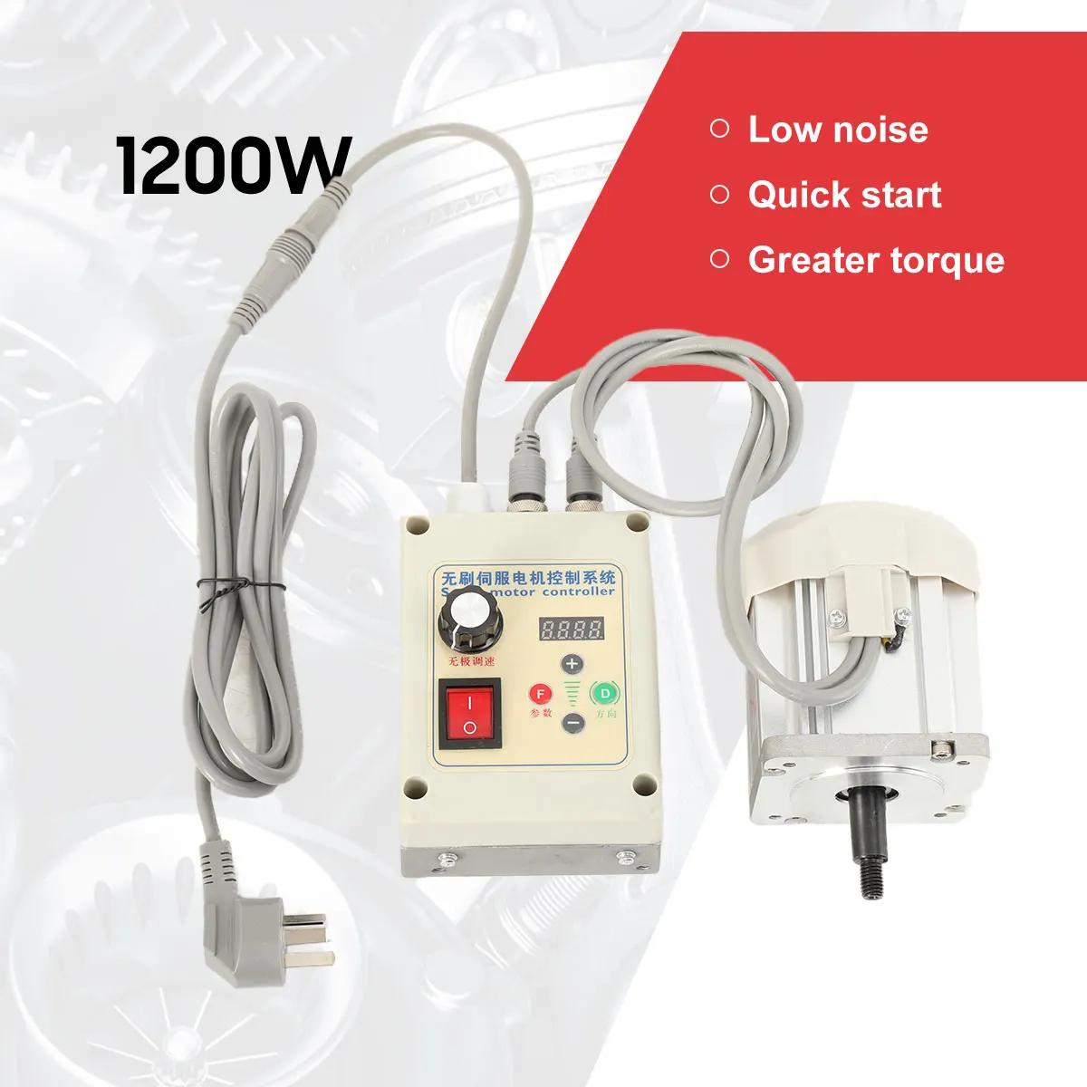 1200W Magnet-Bürstenloser Motor Permanentmagnet-Treiber Controller Drehzahlregler Bandschleifer Hochleistungs-Steuerungssystem-Kit – Detail 5