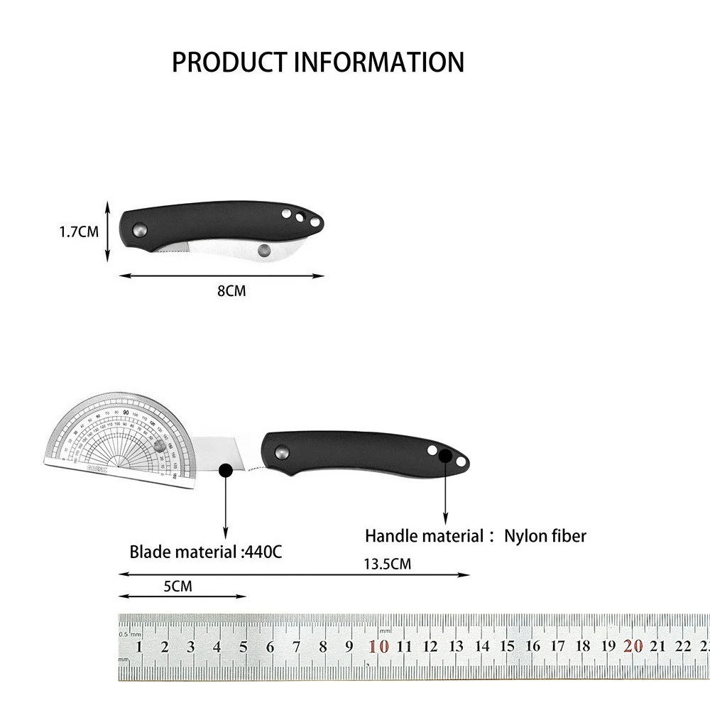 2025 المحمولة سكين جيب قابل للطي 440C شفرة ألياف النايلون مقبض في الهواء الطلق بقاء التكتيكية الصيد فائدة سكينة الفاكهة EDC أدوات