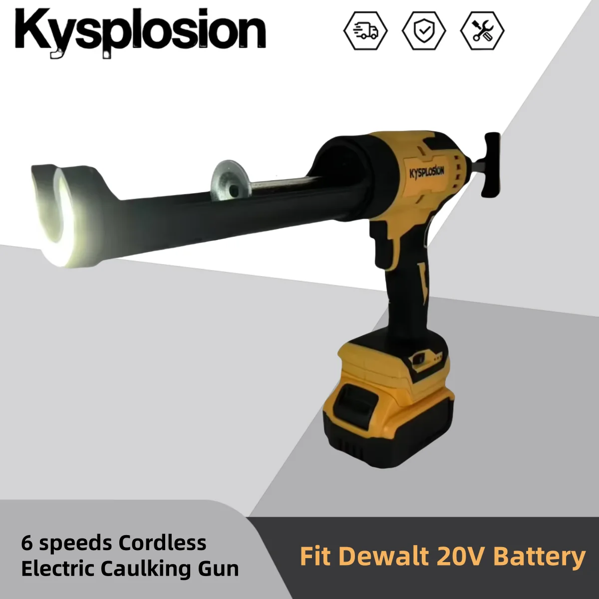 Fit for Dewalt 20v Battery  hot silicone gun Cordless Caulking Gun Electric 6 Adjustable Speed With LED Light Adhesive Gun tools