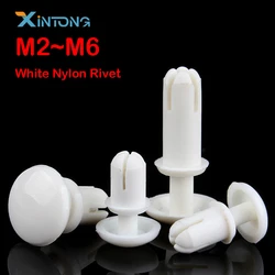 100PCS 2mm 2.6mm 3mm 3.5mm 4mm 5mm R Type Nylon Plastic Press Rivet Clip Expansion Tube Anchor Plug for PC Board Fix White