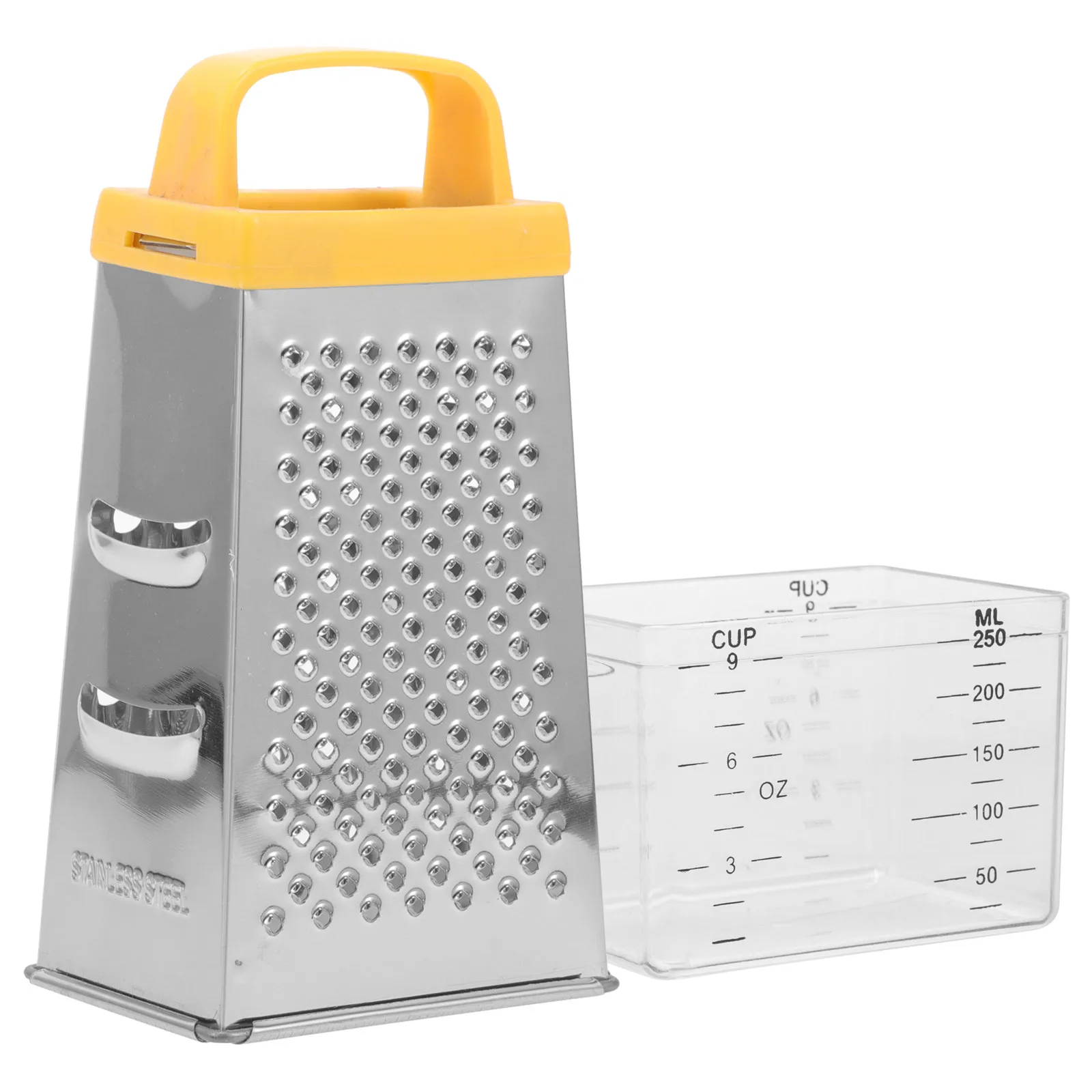 

Multifunctional Stainless Steel 4 sided Cheese Grater Box Vegetable Food Kitchen Tool Non slip H Strong Resistance