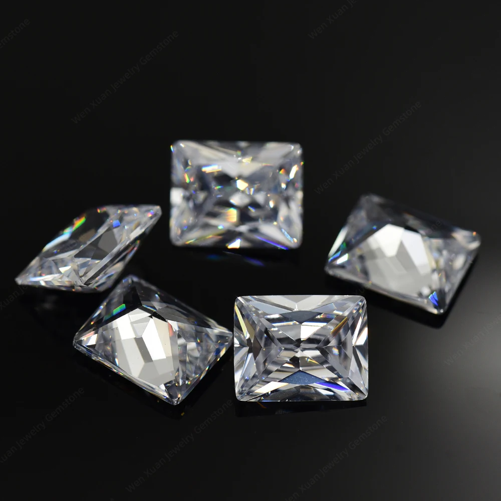 Good Choice for Homemade Jewelry rectangular shape 5A stone CZ Size 1.5x2-13x18mm White Loose Cubic Zirconia Stone