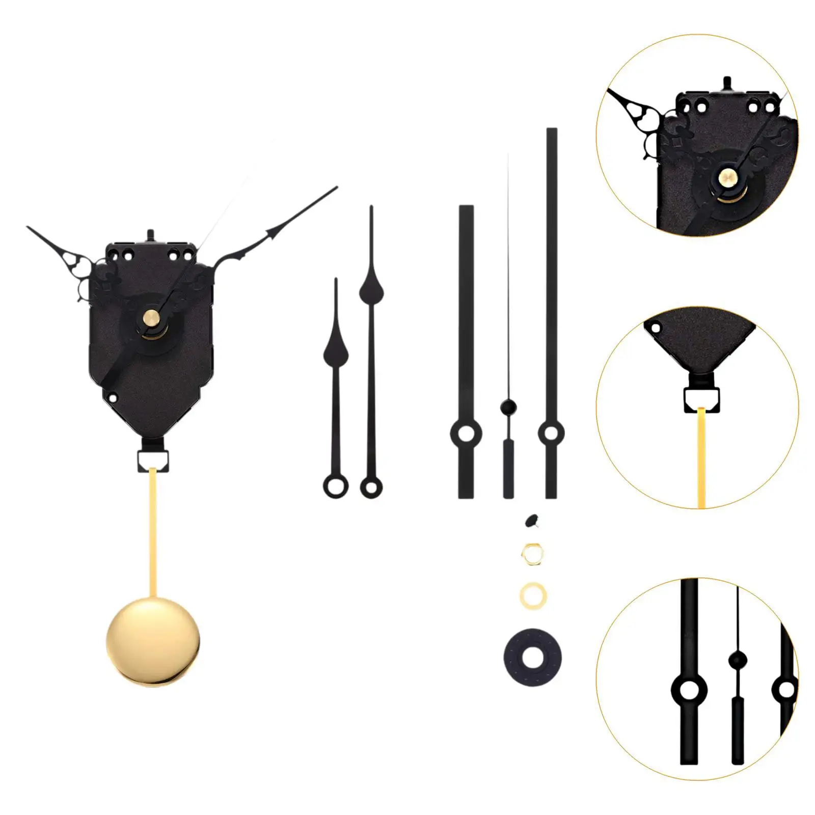 Kit di riparazione del movimento dell'orologio a pendolo al quarzo, parte fai da te, meccanismo dell'orologio da parete a pendolo