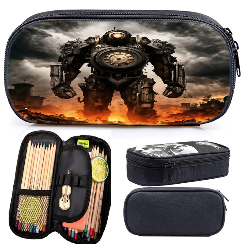 Clock Man 3D Game Pen Bag Children's Pencil Case Student Skibidi Toilet Man Sound Man TV Man Pattern Makeup Bag Titan Storage
