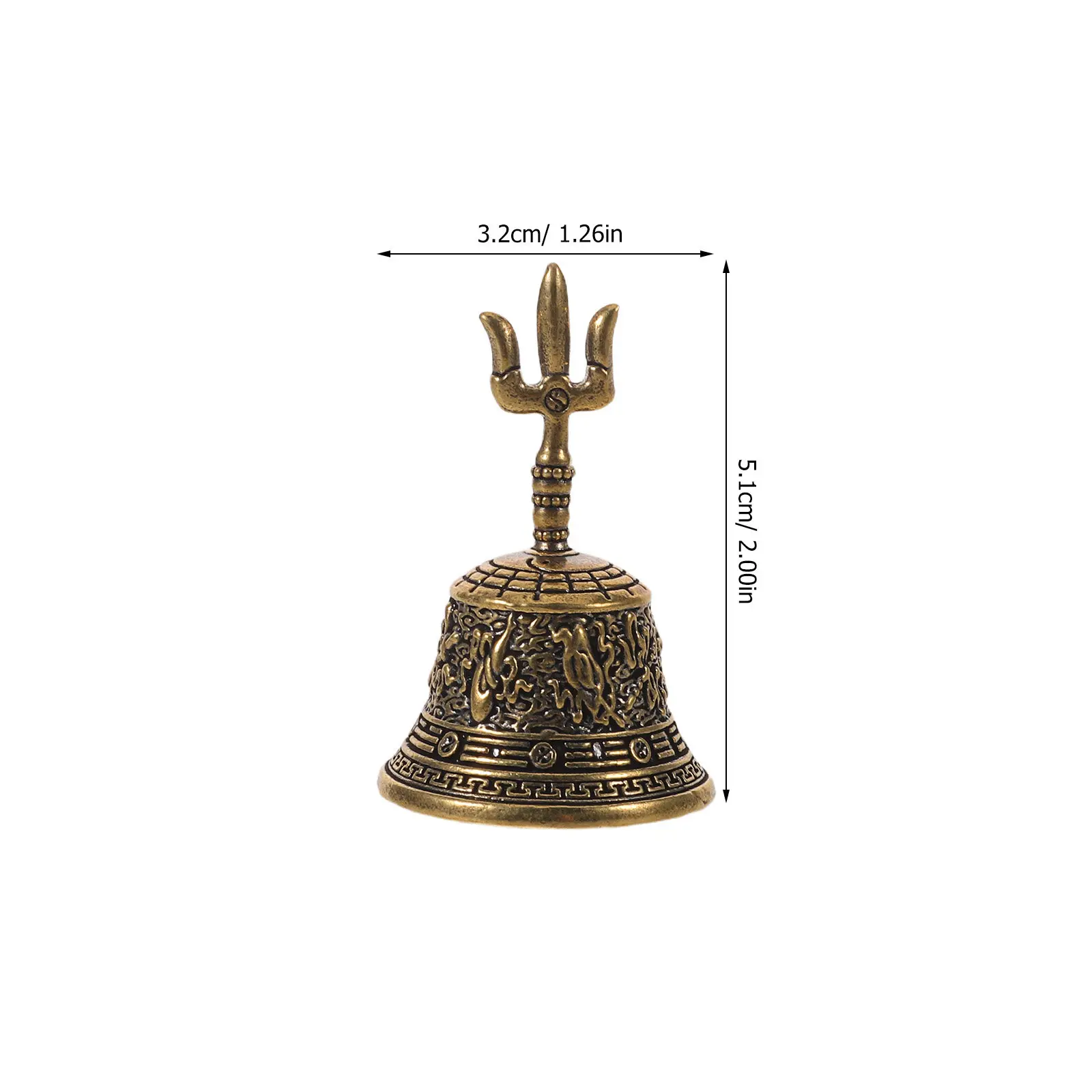 Hand Bells for Home Decor – Brass Desk Door Chimes with Crisp Resonant Sound, Temple & Office Use