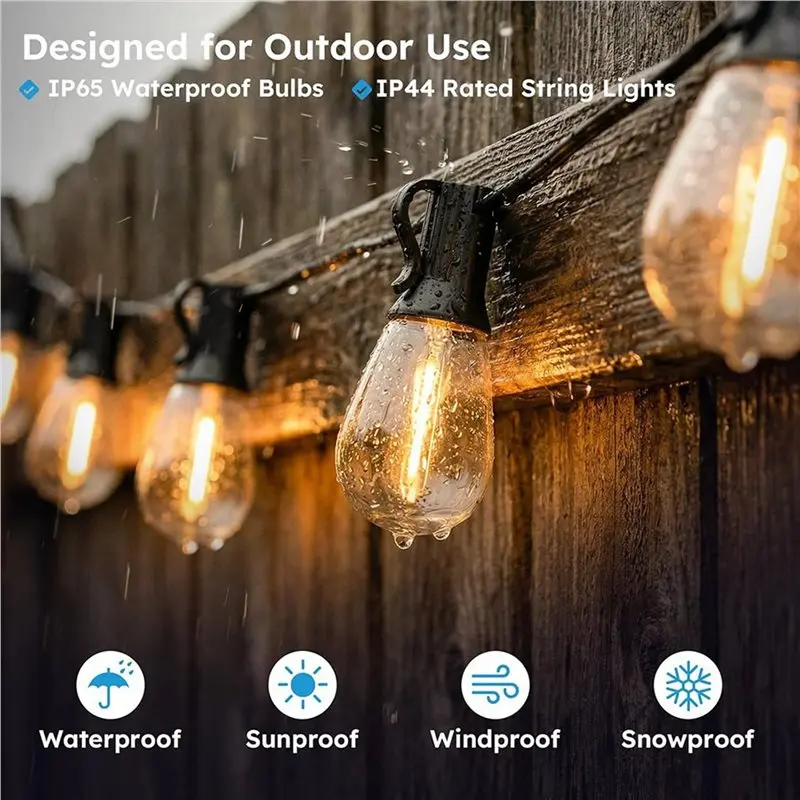 CYCLI-Remote Controlled Solar String Lights Waterproof For Outdoor Use, Solar-Powered Patio Lights Featuring LED Bulbs For Yard