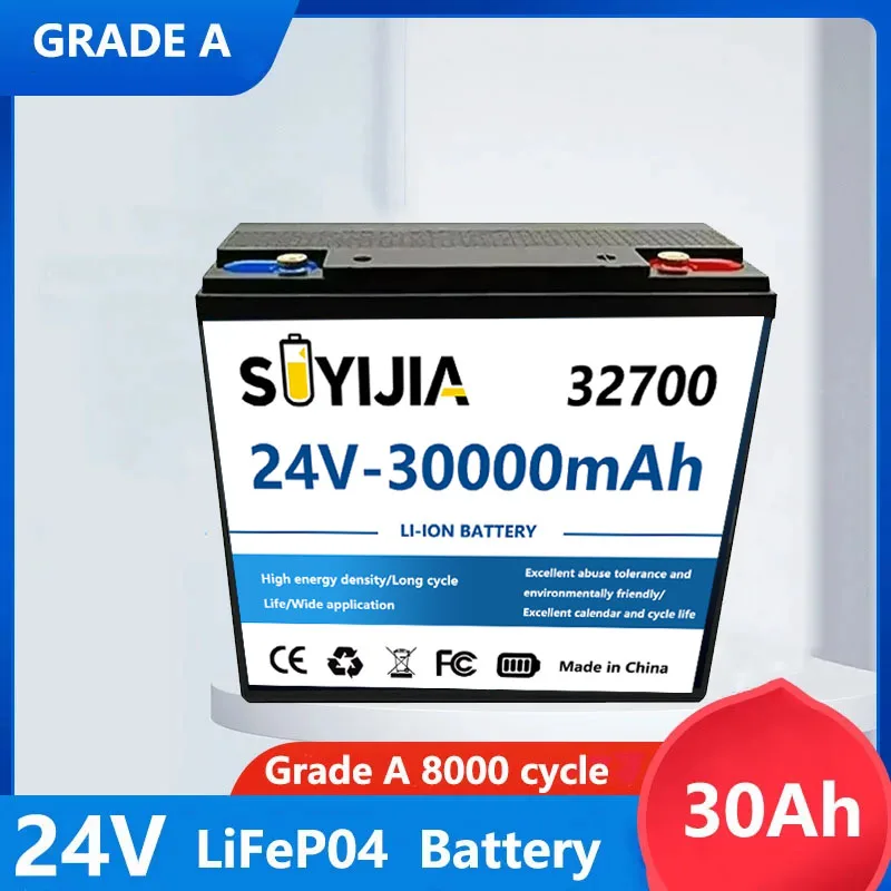 Batterie Au Lithium LiFePO4 200ah 24V, 30ah , Support 24V, BMS, Plus De 8000 Cycles, Pour Bateau Solaire, Sans Taxe