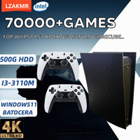 Retro Game Console BS5 60+Emulators 500GB Batocera I3-3110M 70000+Games For Wii PS2 PSP GameCube N64 Wireless handle 4K HD TVBox