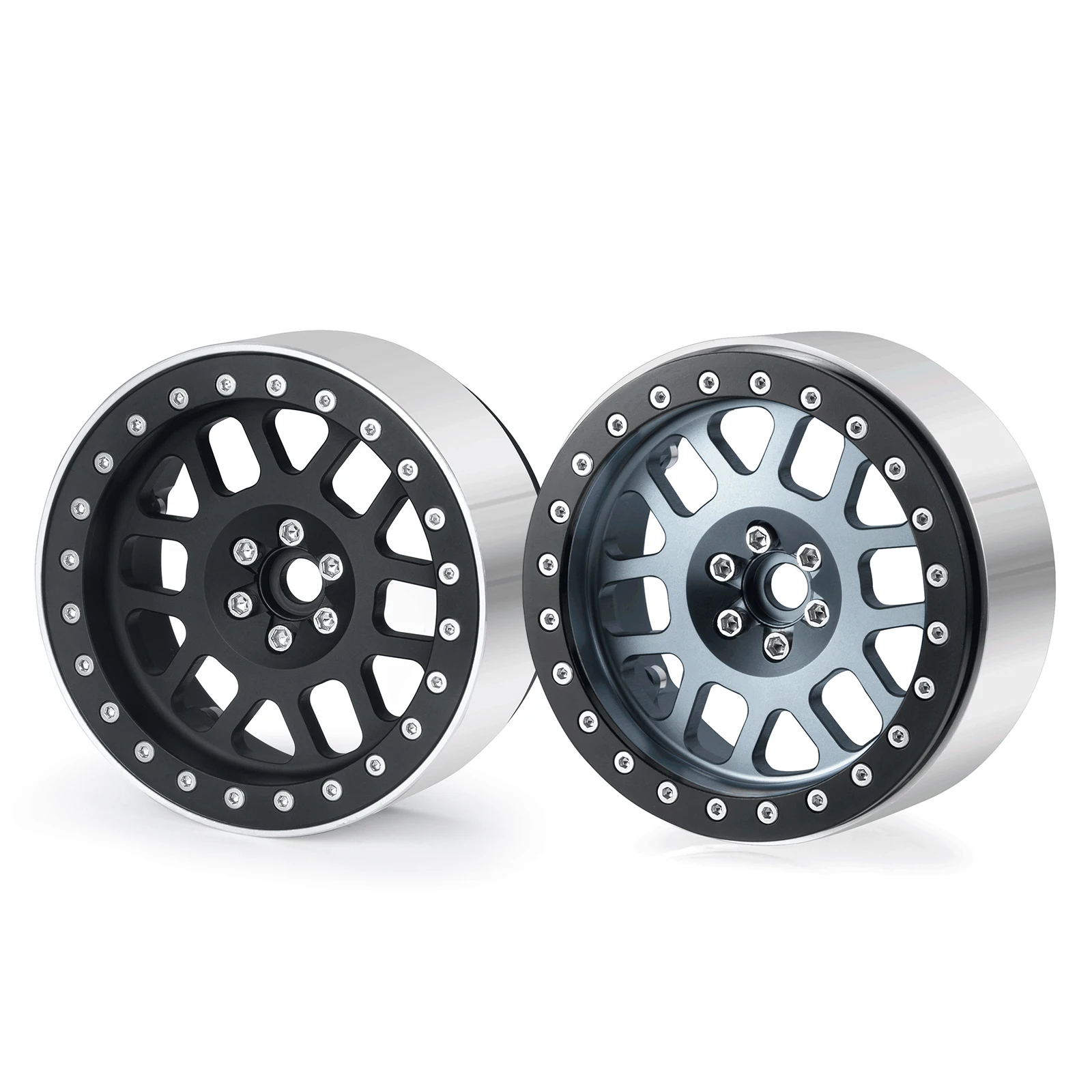 AXSPEED Metal 2.6 Inch Beadlock Wheel Rim Hub for 1/10 Axial Wraith RB10 AXI03005 Capra UTB AXI03000 AXI03004 Mud Terrain Tires