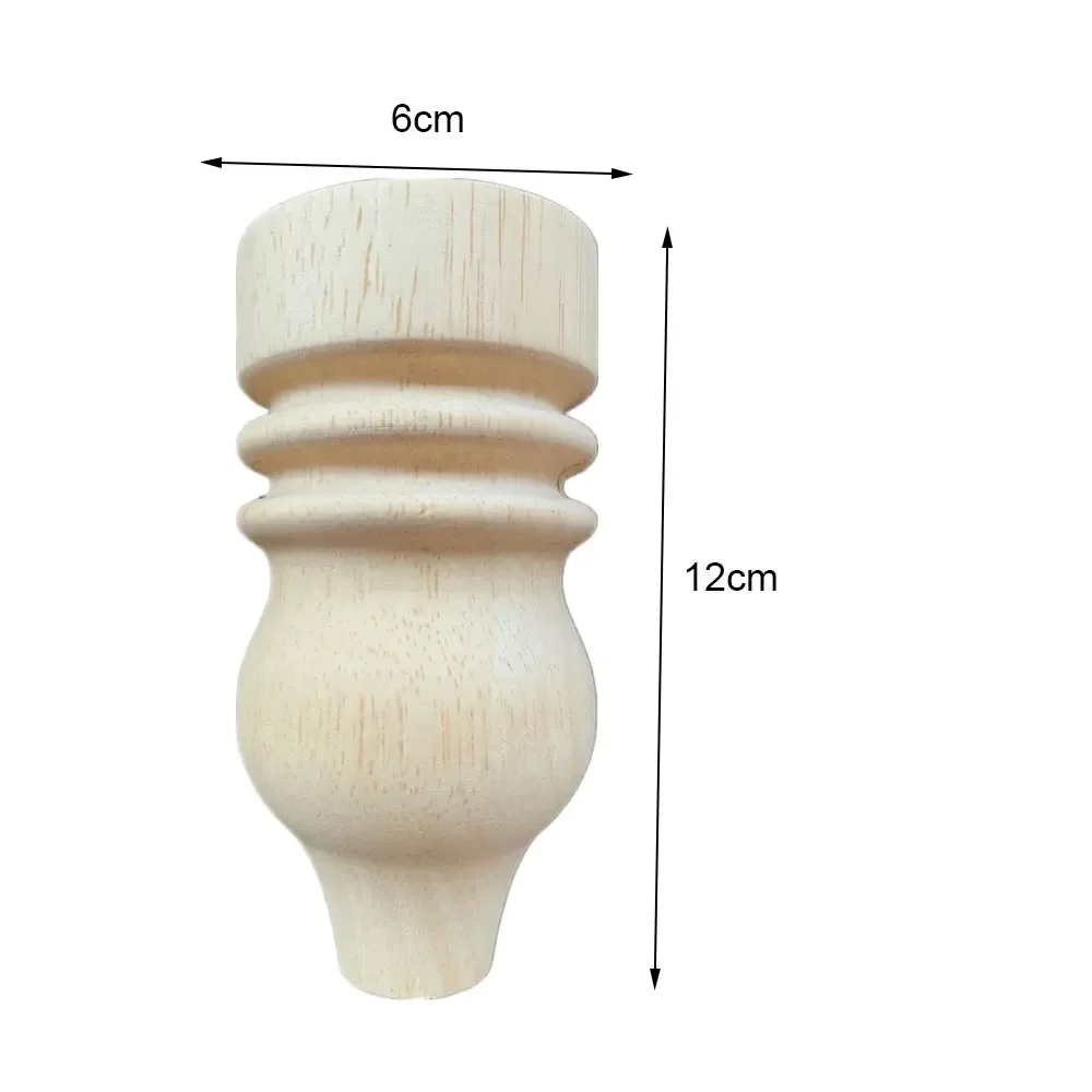 1PC 12x6cm Furniture Leg European Style Cabinet Legs Wood Carved Table Foot Sofa Feet Table Wooden Chair Legs Furniture Parts