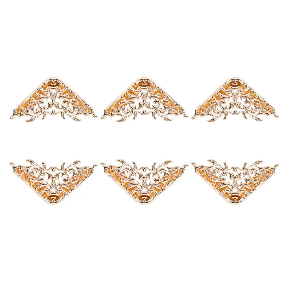 

6Pcs Metal Corner Protectors for Handbags Hollow Edge Protection Bag Making Accessories DIY Purse Material Luggage Angle Covers