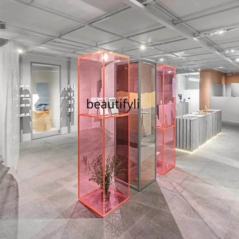 Acrylic Display Stand High Transparency Multi-layer Display Storage Shelf Clothing Store Display Cabinet