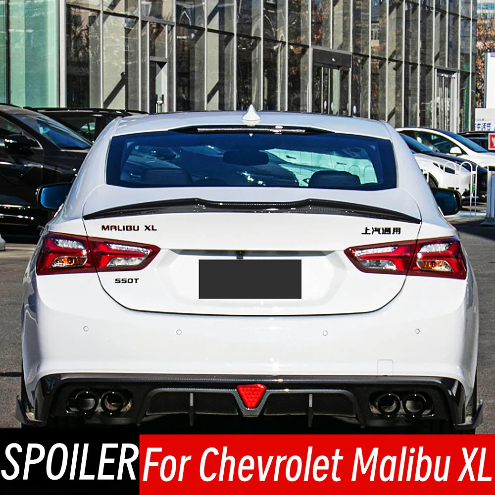 For Chevrolet Malibu XL 2016-2024 Bodykit Car Rear Trunk Lid Boot Spoiler Wings ABS Plastic Black Carbon Exterior Accessories