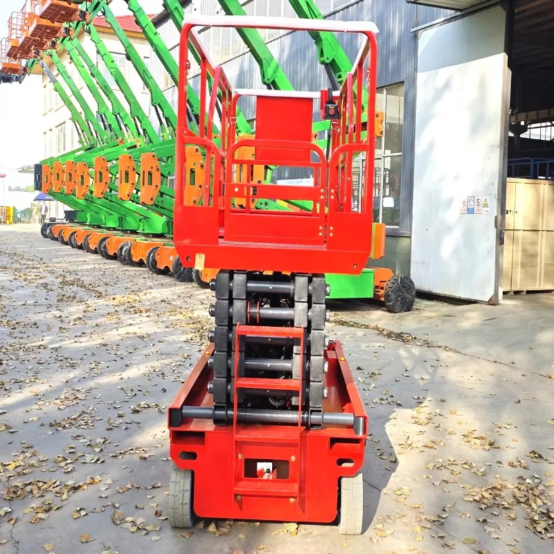 Electric Scissor Lift 4-18m Aerial Platform 6m 8m 10m 12m 14m Skylift Mobile Lifter Scaffolding 100kg Capacity Folding Legs