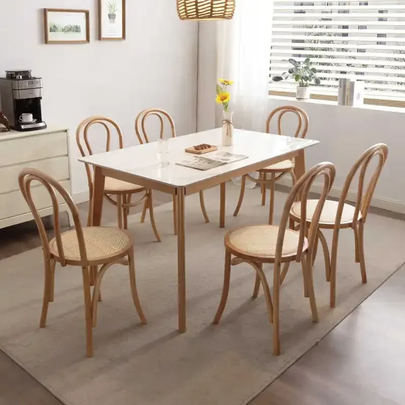 

Обеденный стол и стул из скандинавской буковой каменной плиты, прямоугольный обеденный стол из цельного дерева японского бревна вишни