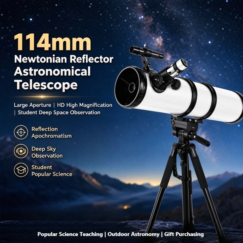 For 114650 Newtonian Reflector Astronomical Telescope High Power Professional Stargazing Deep Space Observation Optical Scope