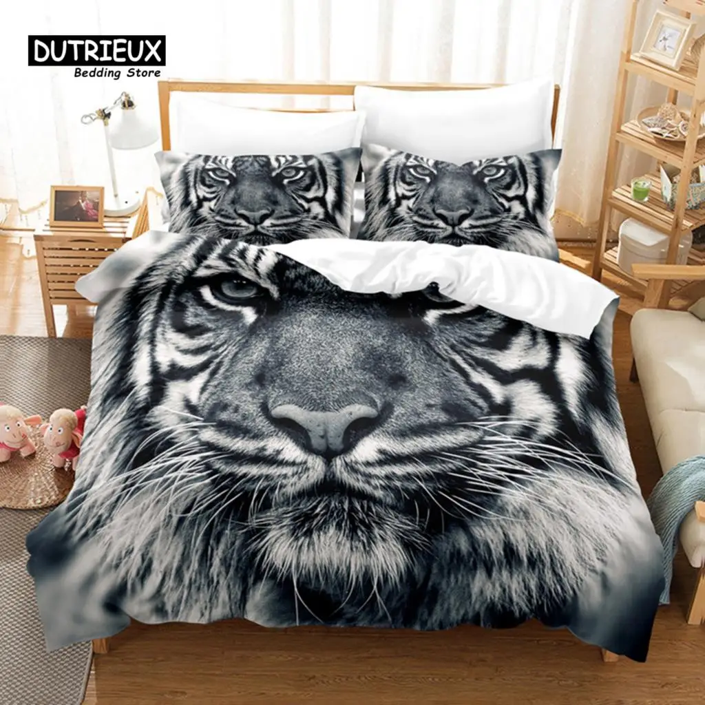 

Tiger Digital Printing Bedding Set, Duvet Cover, 3D Bedding, Linen, Queen Size, Fashion Design