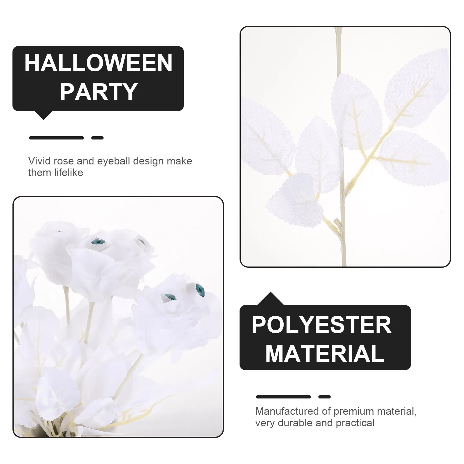 

8pcs Halloween Eyeball Fake Flower Simulated Decorative Halloween Party Supplies Creepy Decoration Eyeball Flower Rose Tricky