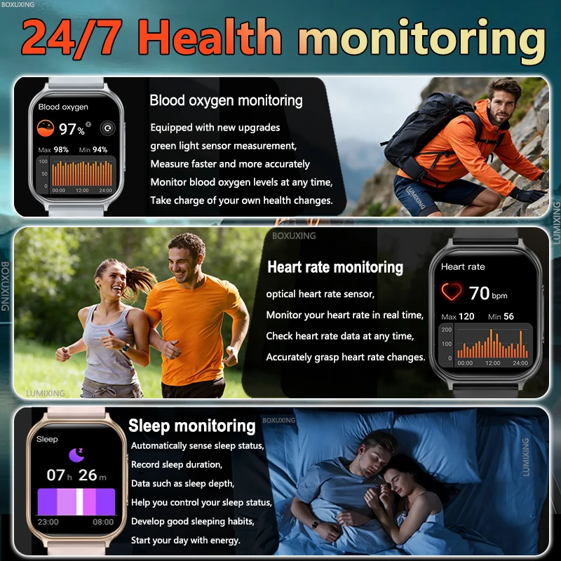 2026 New Smart Watch Men Women Heart Rate 1.83 Inch AMOLED Screen Waterproof Bluetooth Call Sports Smart Watches For iOS Android