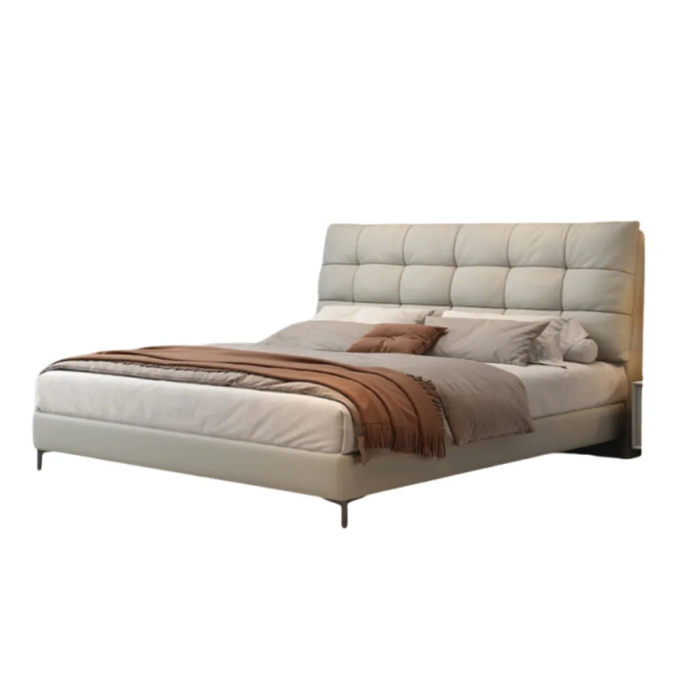 

Full dismantling, genuine leather, solid wood, first layer leather, master bedroom, down, formaldehyde-free, big bed