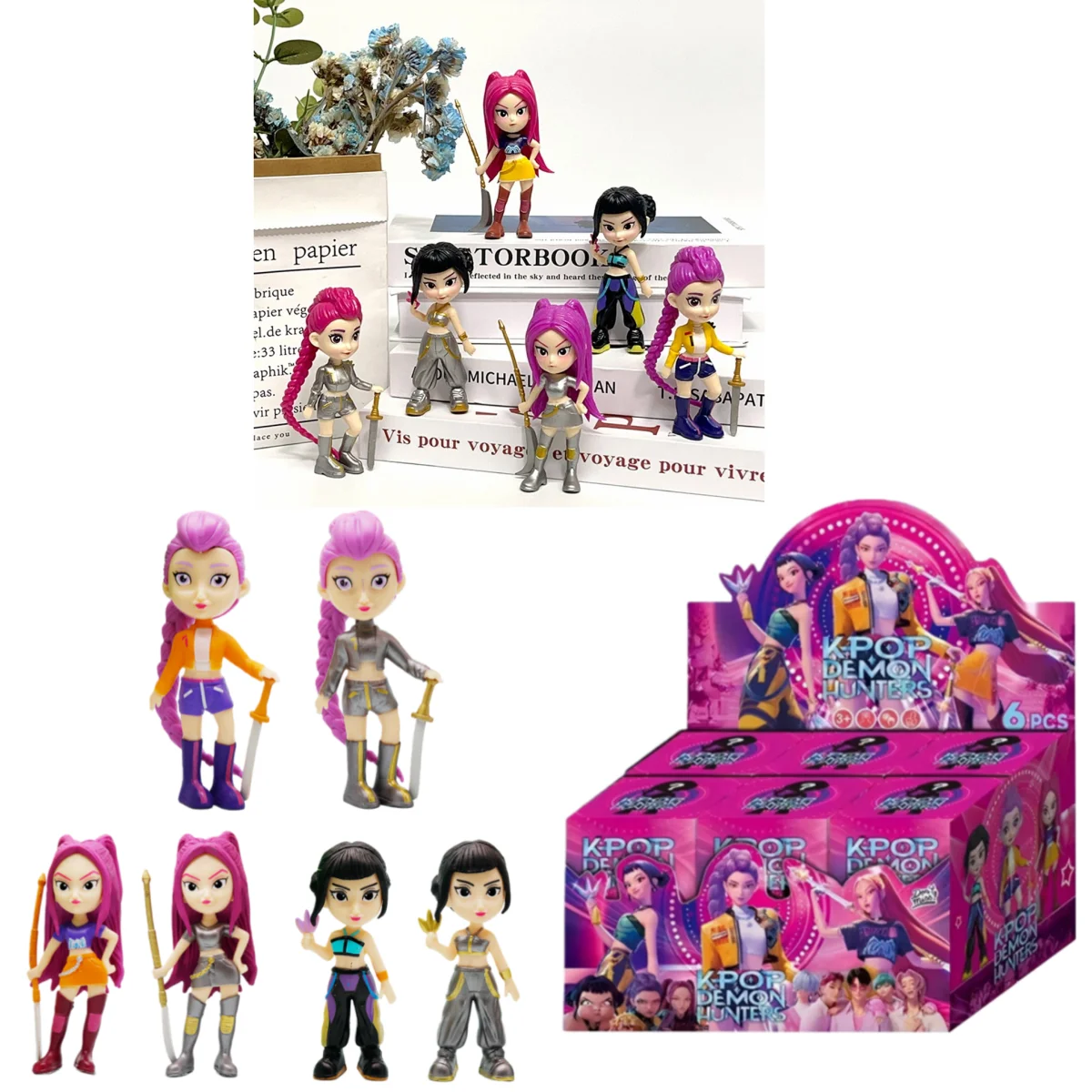 2026 Hot-Selling 6-Piece KpopDevil Team Doll Set, Cartoon Action Figures, PVC Desktop Decoration Models, Collectible Gift Figuri