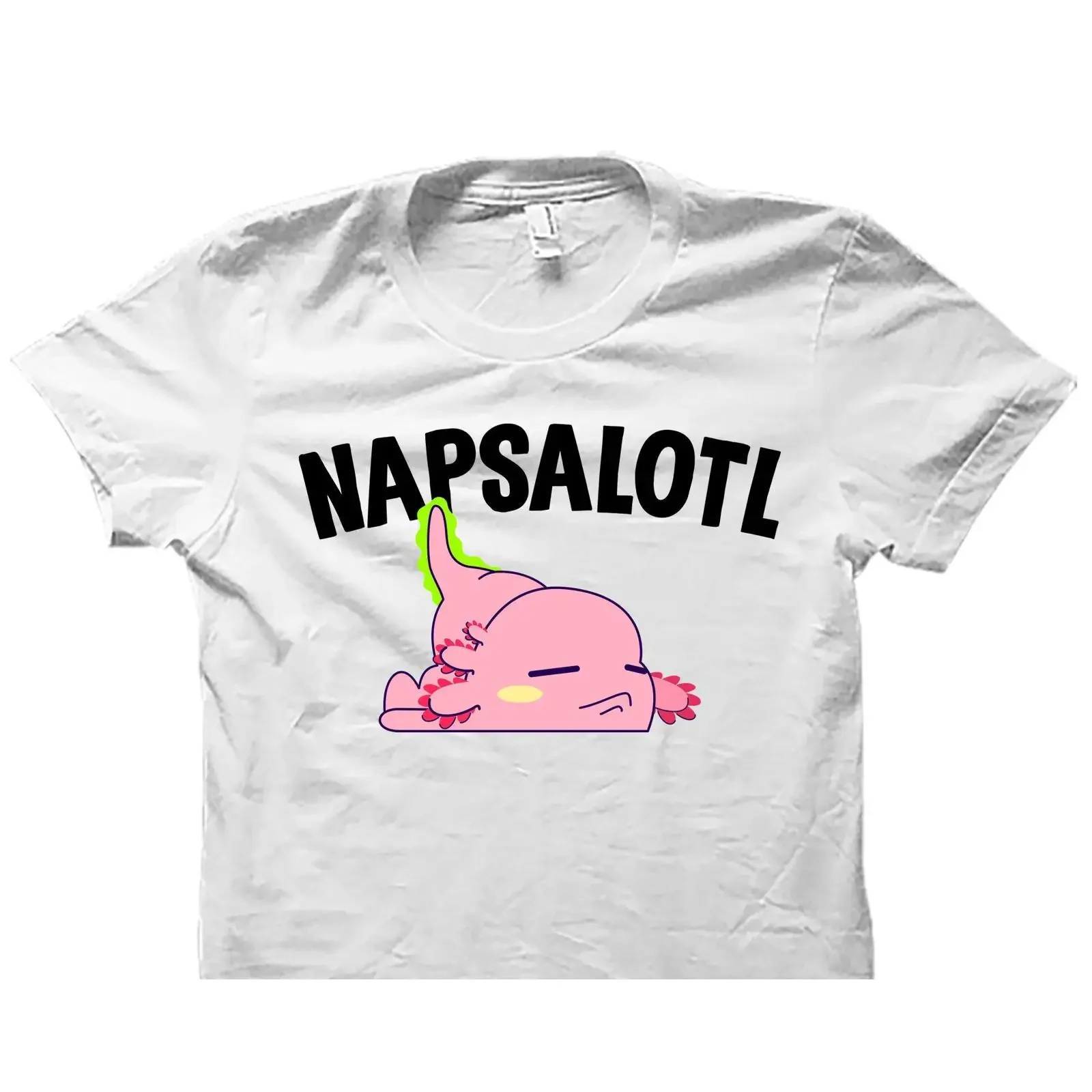 Napsalotl Cute Sleeping Axolotl Funny Nap Lover T shirt Casual Lazy Day Napping GifT For Fans vintage Washed streetwear