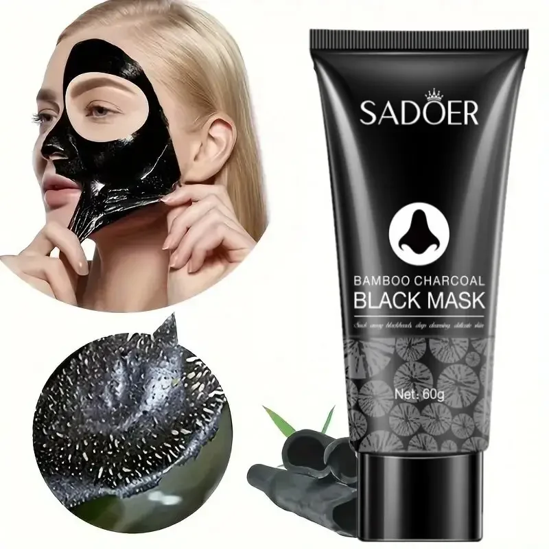 60g Deep Cleansing Black Mask Bamboo Charcoal Blackhead Remover Face Mask Skin Care Peal-off Nose Mask Skin Care Black Masks Gel