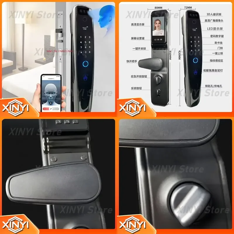 Smart Door Lock with Face Recognition WiFi and Fingerprint Authentication for Front Home Doors
