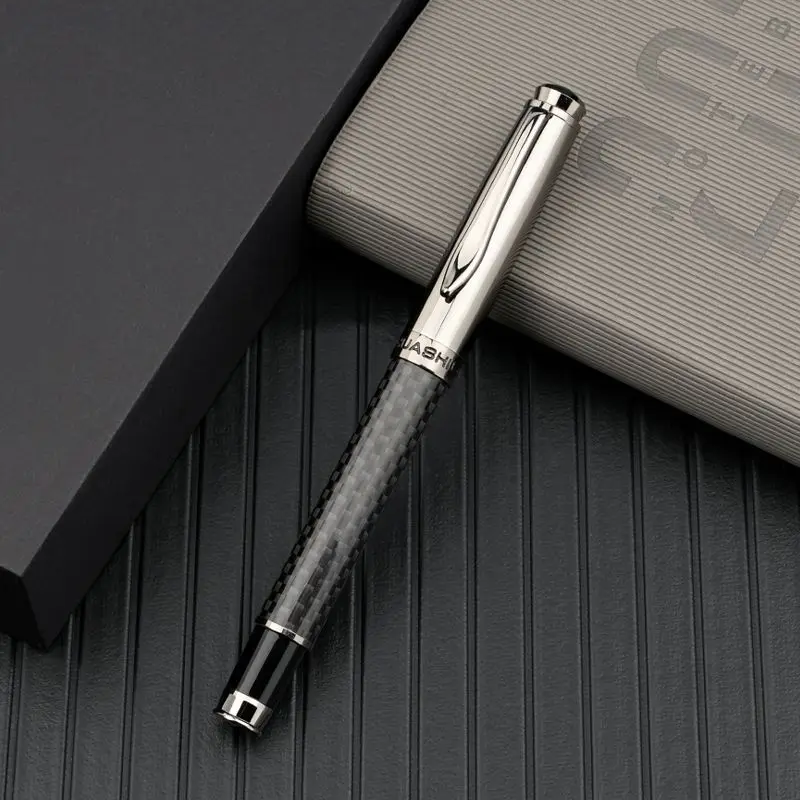 

Luxury Carbon Fiber Ballpoint Pens 0.5mm Black Korean Stationery Art Supplies Gel Pen Back To School Writing Gift Rollerball Pen