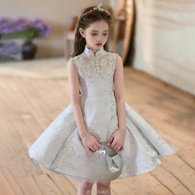 

Girls Party Dresses Children Host Short Princess Gown Kids Clothes Piano Recital Performance Outfit Formal Party Wear Costumes
