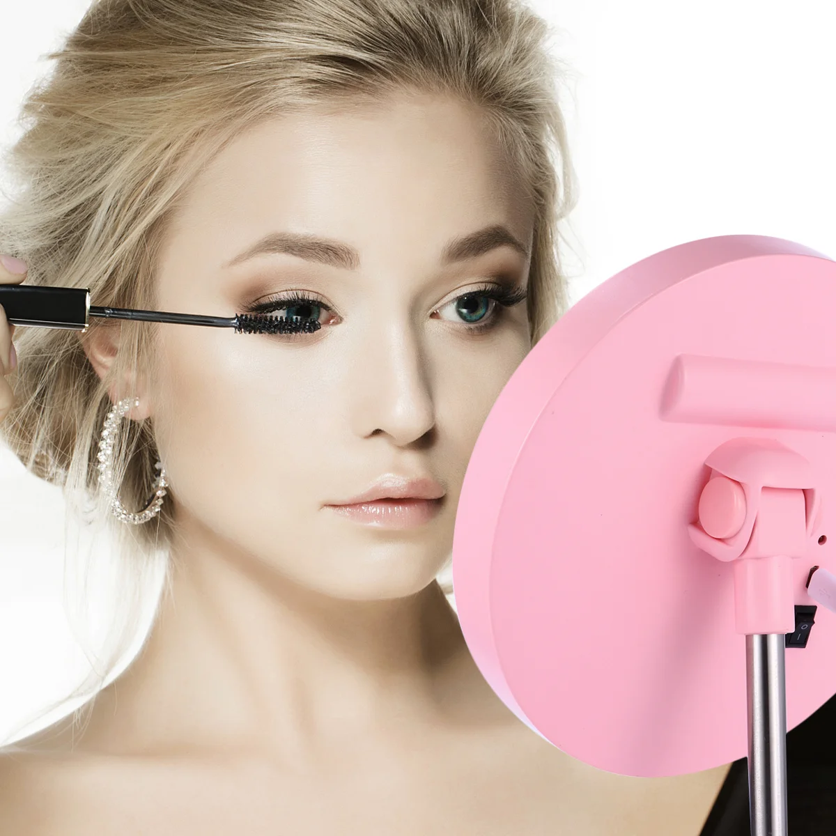 1200 Mah Aufladbare Led Make-Up 360 Grad Einstellbare Helligkeit Spiegel Für Frauen Desktop USB Aufladbare Tragbare