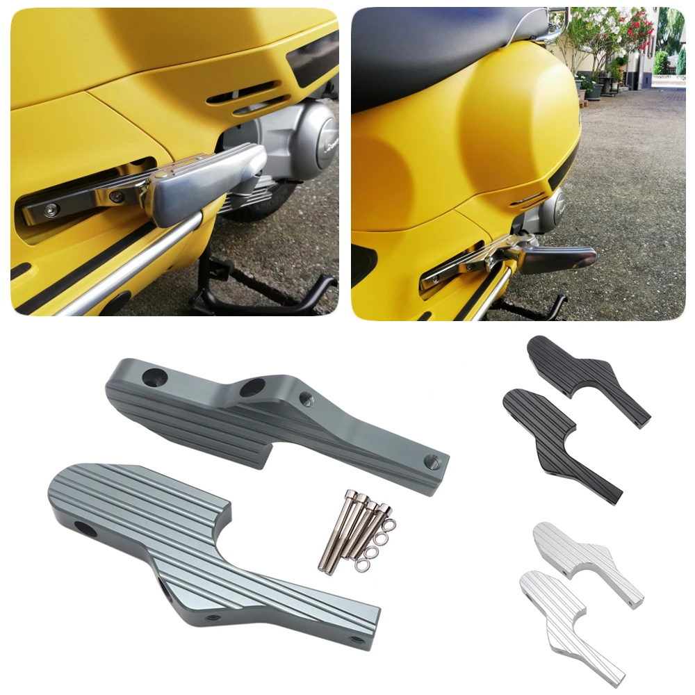 Motorcycle Part Passenger Foot Peg Extensions Footrest Slider Extended Footpeg For Vespa GT GTS GTV 60 125 150 200 250 300 300IE