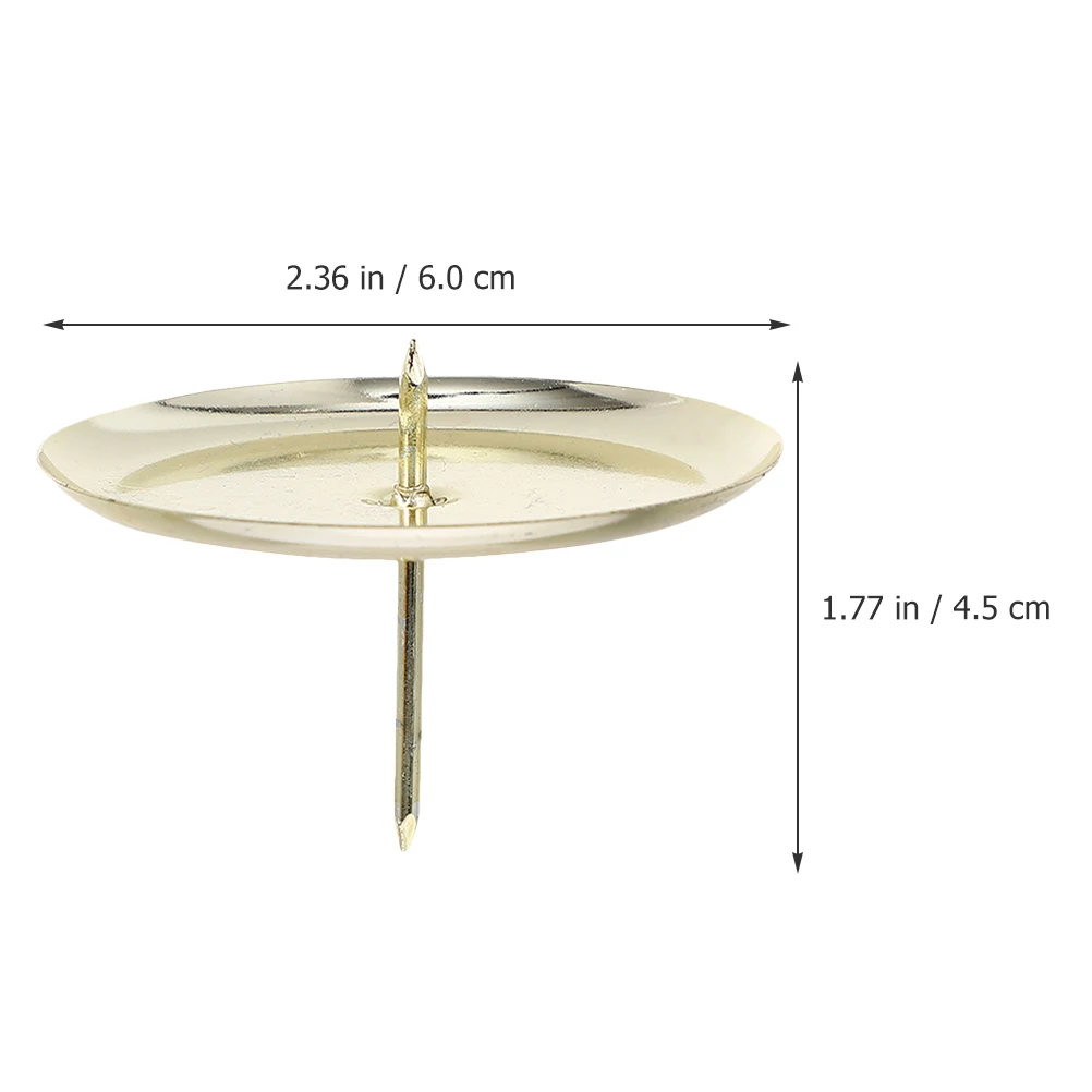 

4pcs Candlestick Holders Tea Light Holder Decoration Golden 6cm Pillar Plate Fixing Tea Light Stand Home Decoration