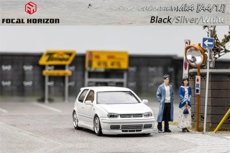 Fokaler Horizont fh 1:64 gti mk4 schwarz silber weiß druckguss modell auto