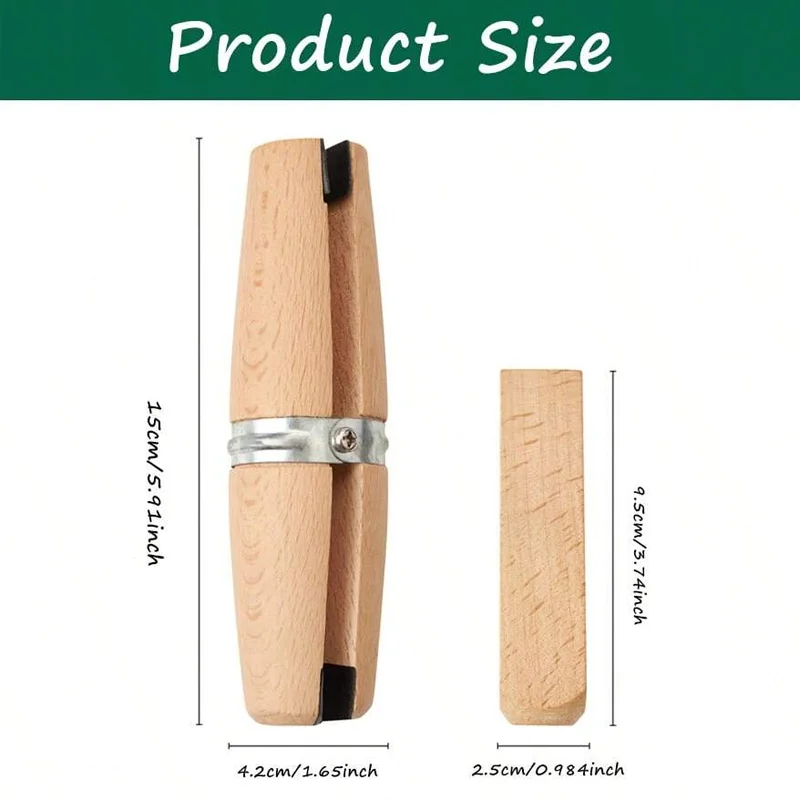 AHT Wooden Ring Clamp with Wedge Hardwood Ring Holding Vise Tool Jewelry Making Secure Grip Non-Scratch for Polishing Engraving