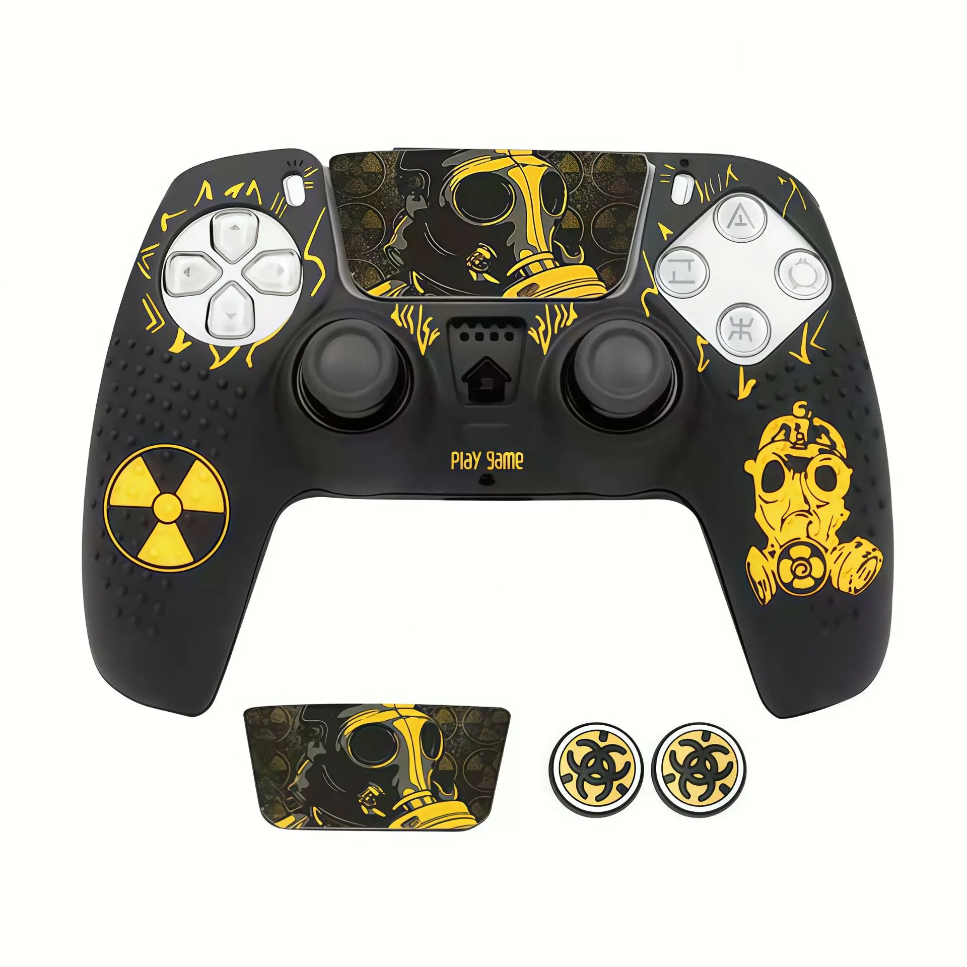 Anti-Slip Silicone Protective Skin for PS5 Controller with 2 Thumb Grip Caps And 1 Sticker Compatible Controller Cover Case