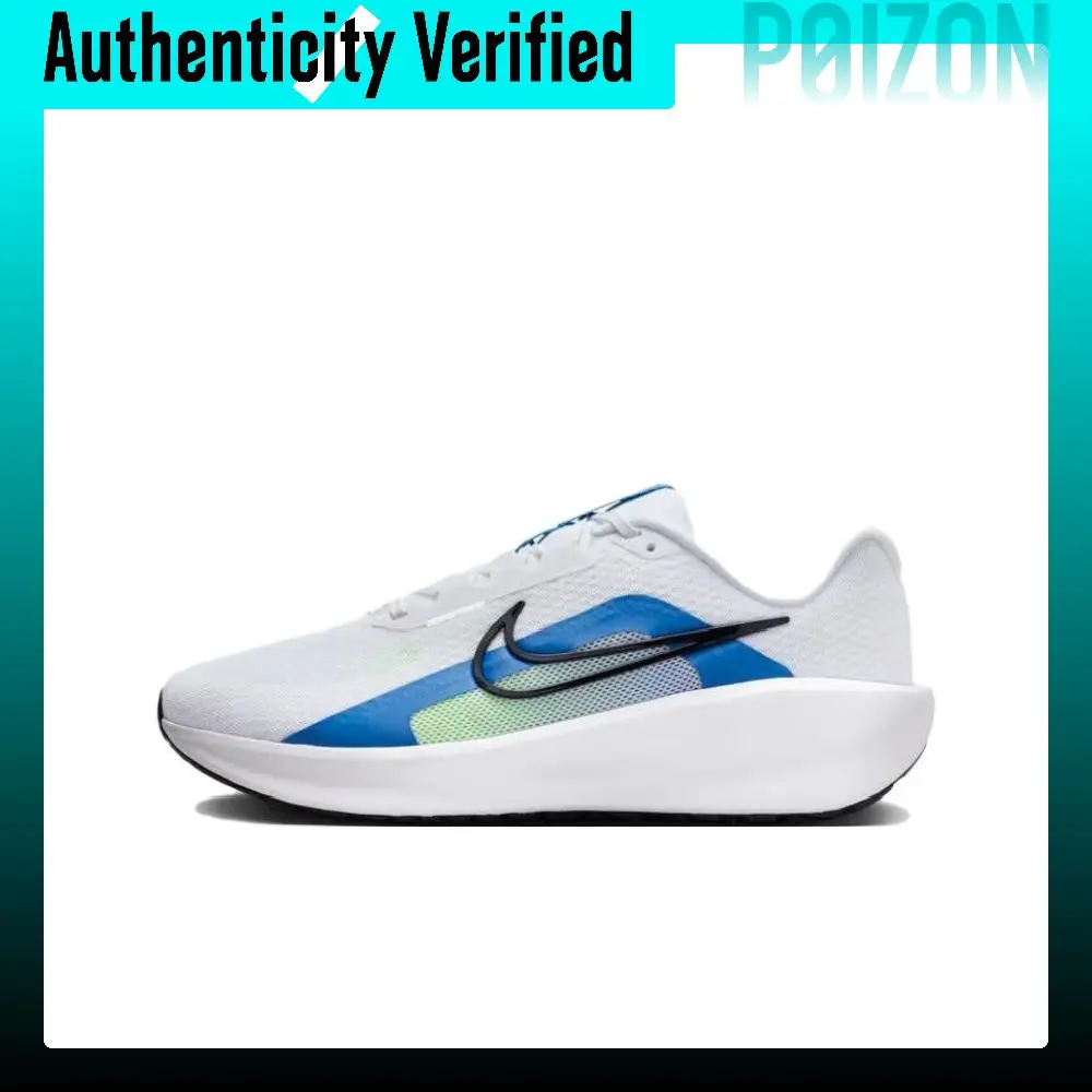 Nike DOWNSHIFTER 13 Fabric Cushioning Abrasion Resistant Breathable Low top Casual Running Shoes Men's White Blue FJ1284-103