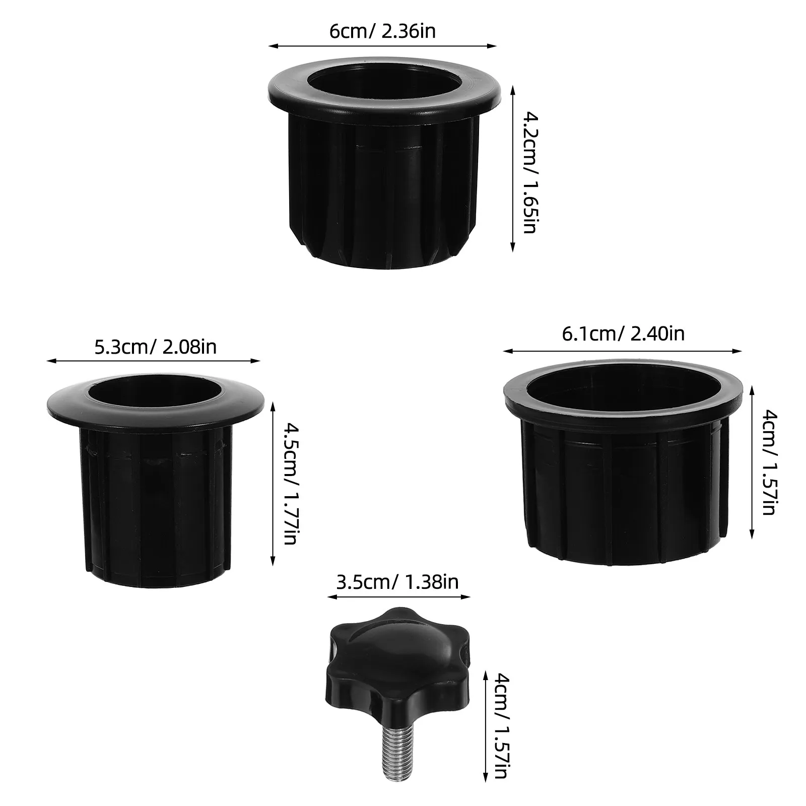 1Set 3Tier Parasol Base Fittings Tubular Sleeve Replacement with M8 Thread Plastic Heavy Duty Umbrella Stand Patio Umbrella