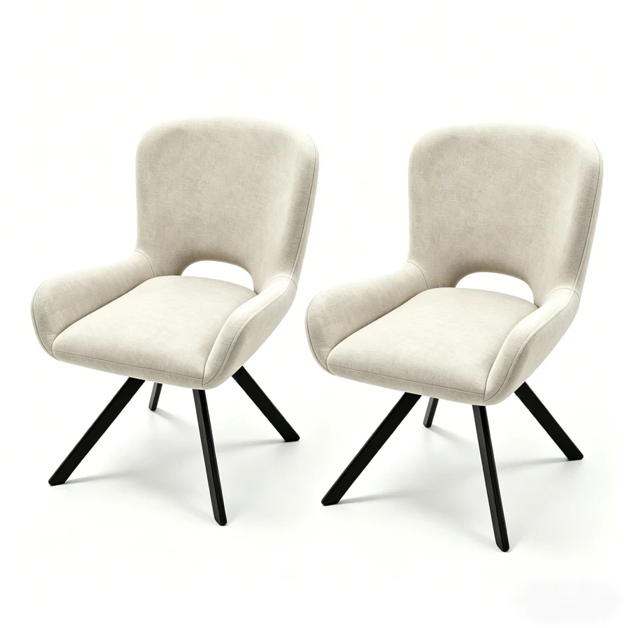 Fabric dining chair set of 2, modern soft cushioned dining chairs, comfortable backrest, kitchen/living room/home office chair,