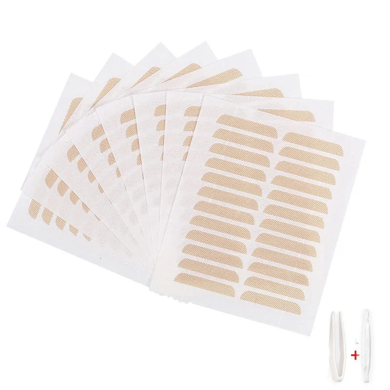 여성 보이지 않는 이중 눈꺼풀 스티커 자연 눈 리프트 메쉬 레이스 투명 보이지 않는 자체 접착 눈꺼풀 테이프 스티커